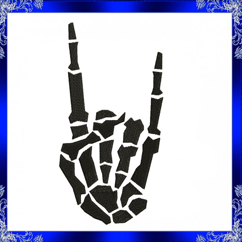 Skeleton Rock Fist Embroidery Design Rock On Embroidery Design Skeleton FIST OF ROCK Machine Embroi 1