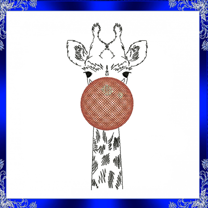 Giraffe With Bubble Gum Machine Embroidery Design Giraffe Machine Embroidery Design Animal Bubble G 1