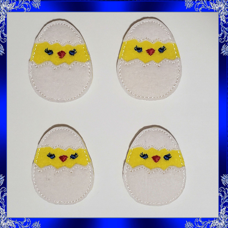 ITH Chickie In Egg Feltie File Chickie Feltie Easter Machine Embroidery Design Egg Chick Chic Peeki 2
