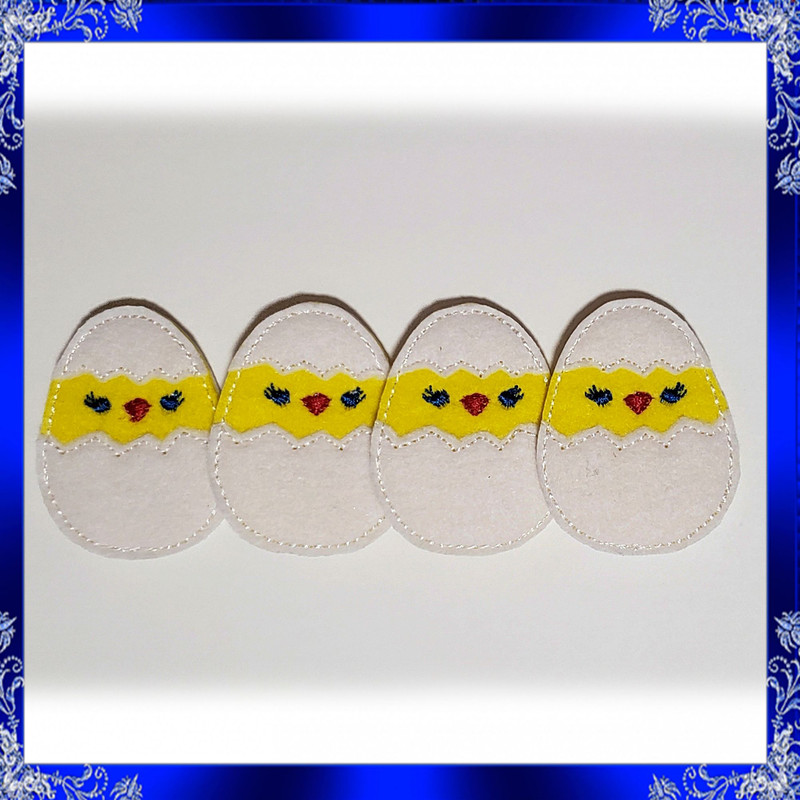 ITH Chickie In Egg Feltie File Chickie Feltie Easter Machine Embroidery Design Egg Chick Chic Peeki 3
