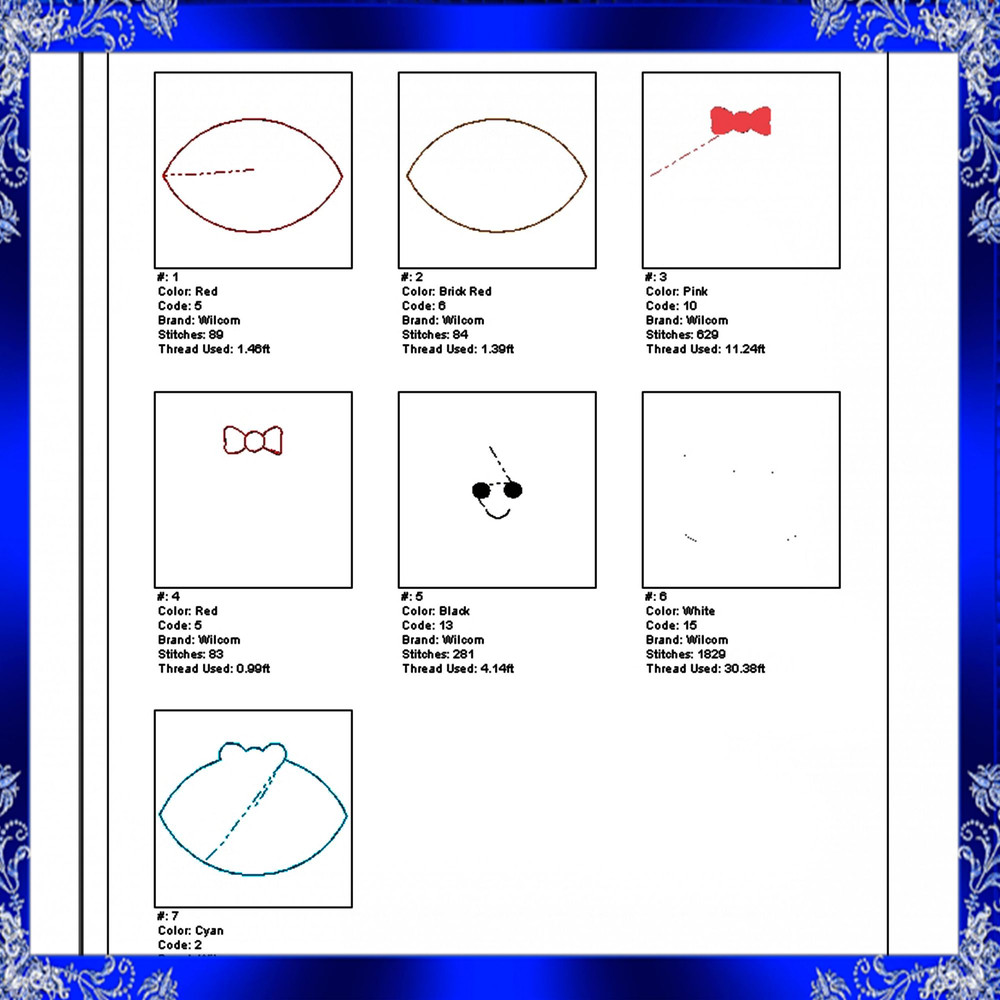 Football Feltie File ITH Football Felties Embroidery File Football Wholesale Felties Felt Embellish 3