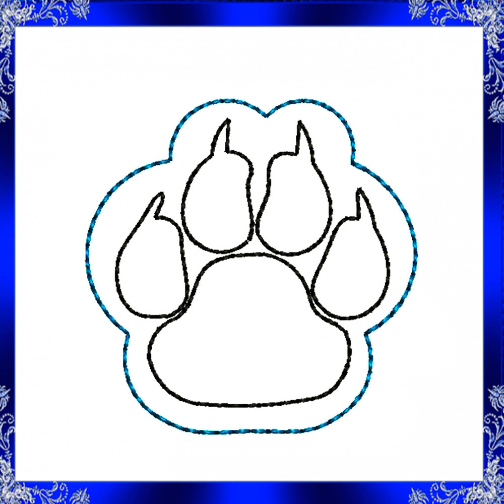 Tiger Paw Feltie File Embroidery Design Paw Print Feltie Embroidery Design Tigers Paw Machine Embro 1
