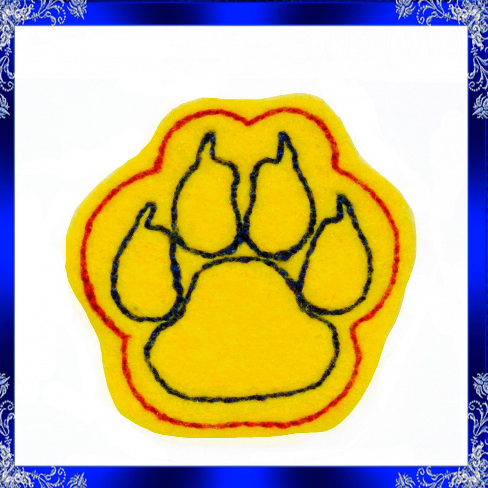 Tiger Paw Feltie File Embroidery Design Paw Print Feltie Embroidery Design Tigers Paw Machine Embro 3
