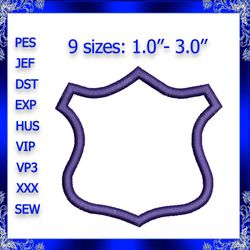 police badge machine embroidery design instant download police embroidery design satin border embroidery design 572