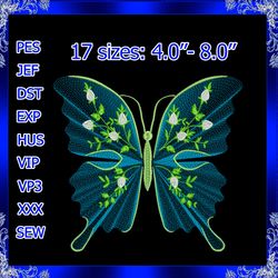rippled butterfly machine embroidery design butterflies flower embroidery design flutters embroidery design butterfly