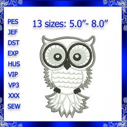 owl applique machine embroidery design bird applique embroidery applique owl animal applique embroidery baby owl cute ow