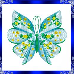 rippled butterfly machine embroidery design butterflies flower embroidery design flutters embroidery 582