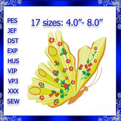 rippled butterfly machine embroidery design butterflies flower embroidery design flutters embroidery