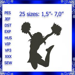 cheerleader embroidery design cheer girls embroidery dance jump girl embroidery design 268