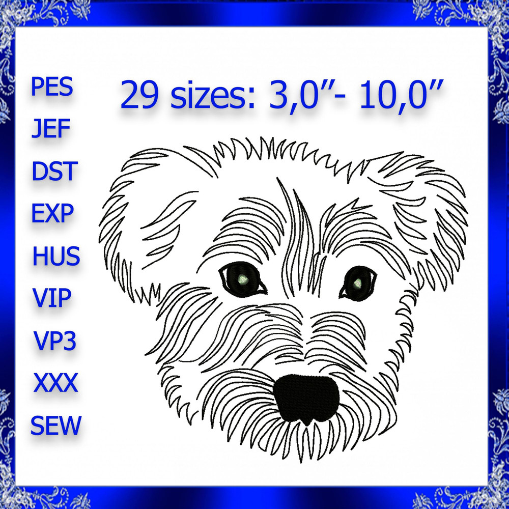 Schnauzer Machine Embroidery Design 0