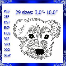 schnauzer machine embroidery design