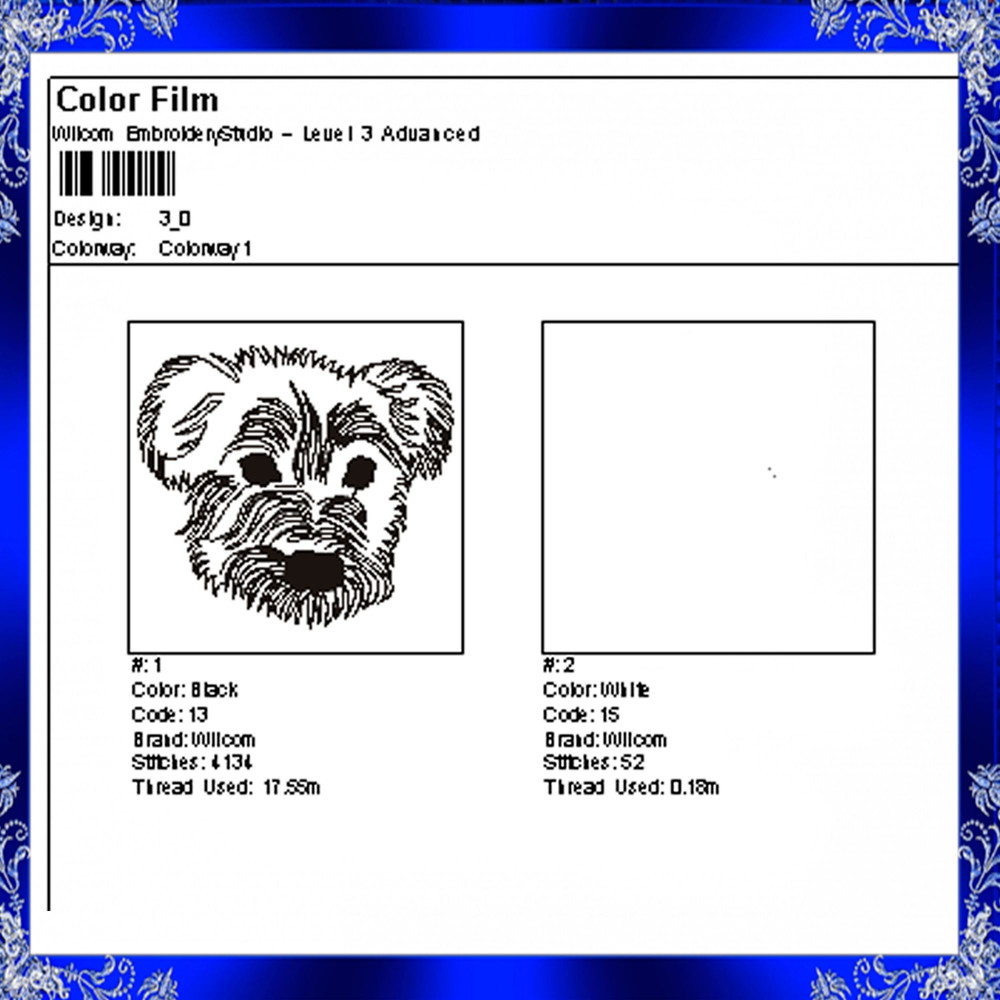 Schnauzer Machine Embroidery Design 1