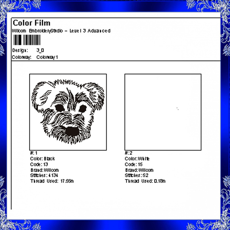 Schnauzer Machine Embroidery Design 1