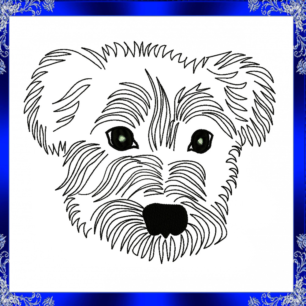 Schnauzer Machine Embroidery Design 2