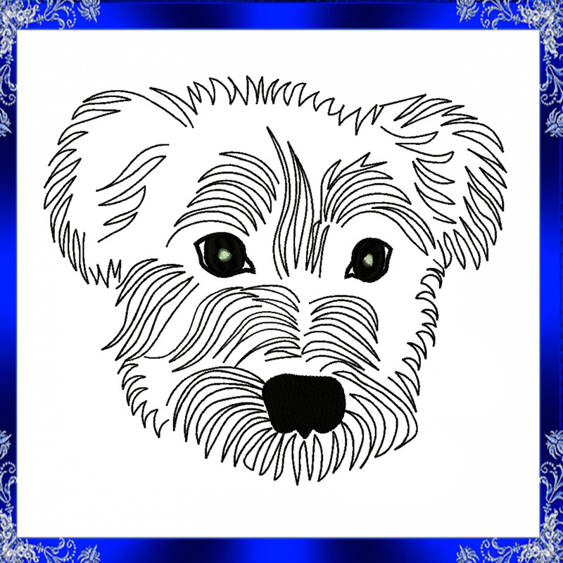 Schnauzer Machine Embroidery Design 2