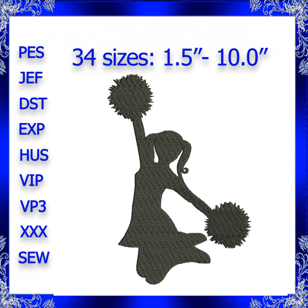Cheerleader Embroidery Design Cheer Girls Embroidery Dance Jump Girl Embroidery Design Mini Cheerle 1