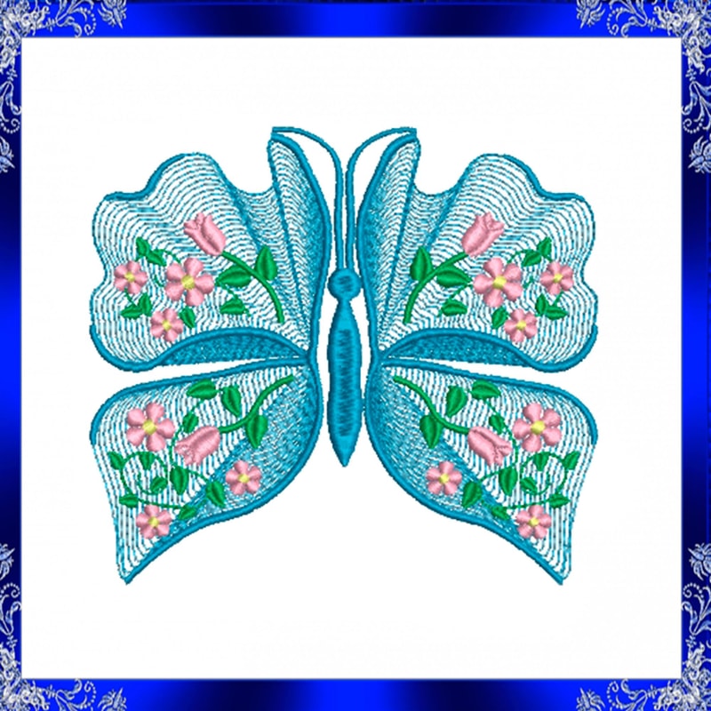 Rippled Butterfly Machine Embroidery Design 589 0