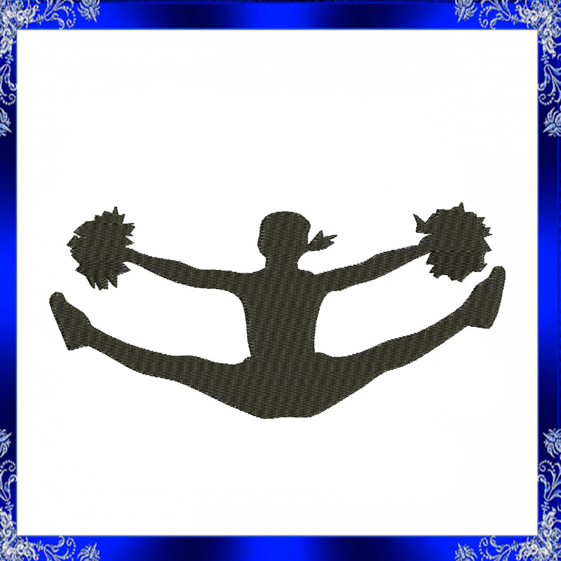 Cheerleader Silhouette Embroidery Design Digital Download For Machine Embroidery Sporty Girl Cheer  1