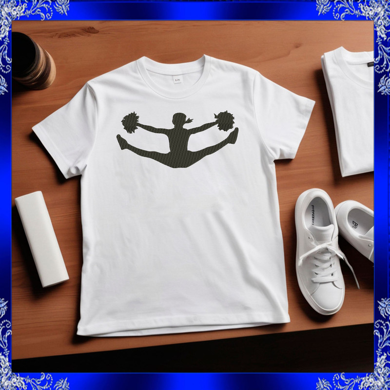 Cheerleader Silhouette Embroidery Design Digital Download For Machine Embroidery Sporty Girl Cheer  2