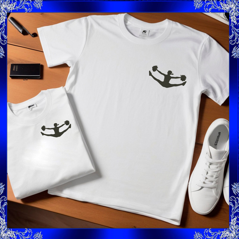 Cheerleader Silhouette Embroidery Design Digital Download For Machine Embroidery Sporty Girl Cheer  3