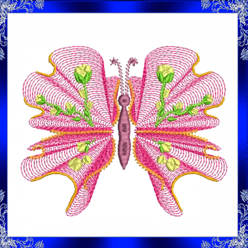 Butterfly Machine Embroidery Design Floral Wings Instant Download Decorative Embroidery Pattern Flo 1
