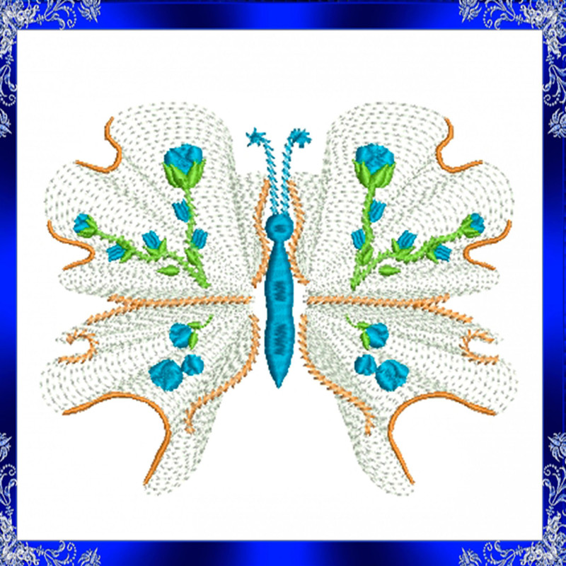 Butterfly Machine Embroidery Design Floral Wings Instant Download Decorative Embroidery Pattern Flo 2