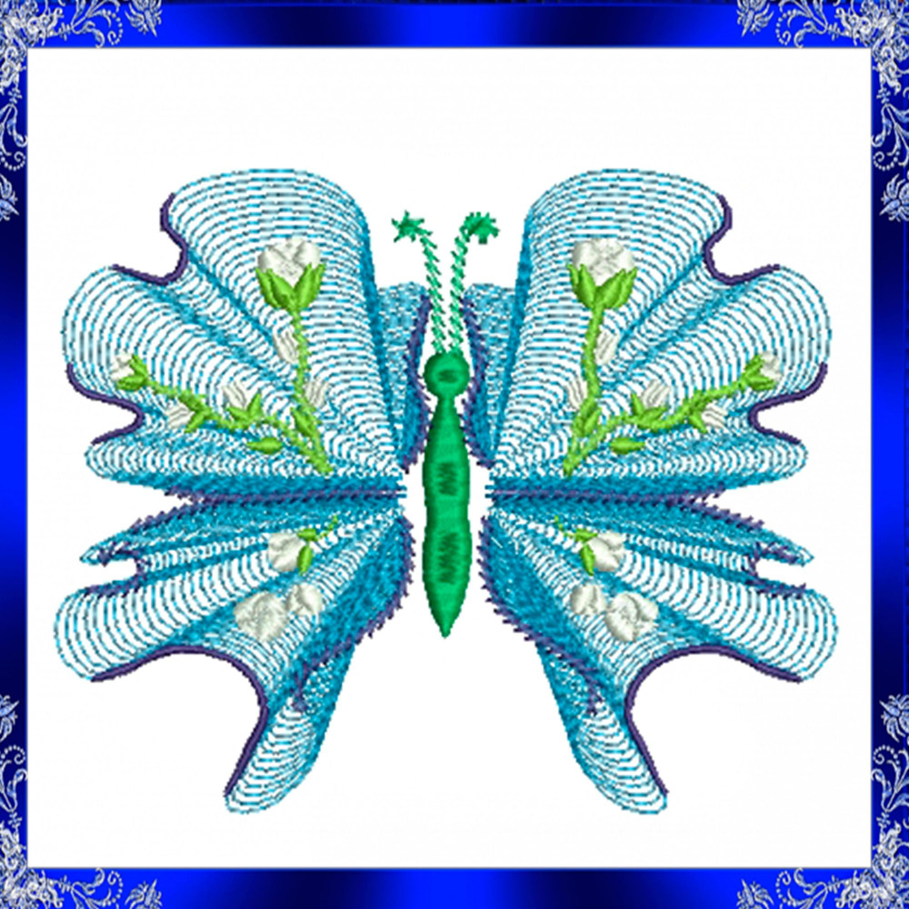 Butterfly Machine Embroidery Design Floral Wings Instant Download Decorative Embroidery Pattern Flo 3