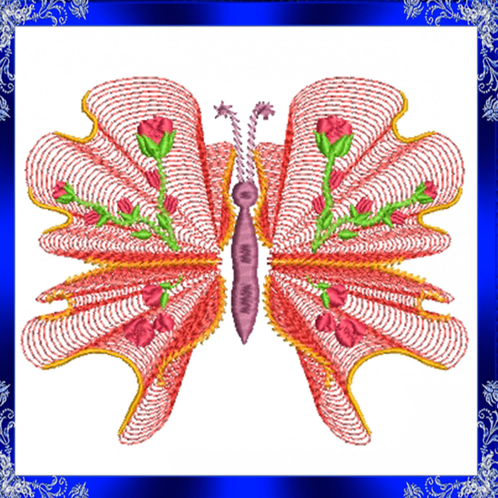 Butterfly Machine Embroidery Design Floral Wings Instant Download Decorative Embroidery Pattern Flo 4