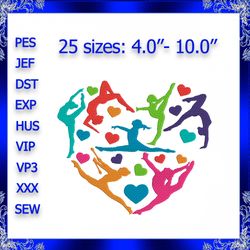 gymnastics heart machine embroidery design gymnast embroidery design gymnast love embroidery gymnast girl with heart gym