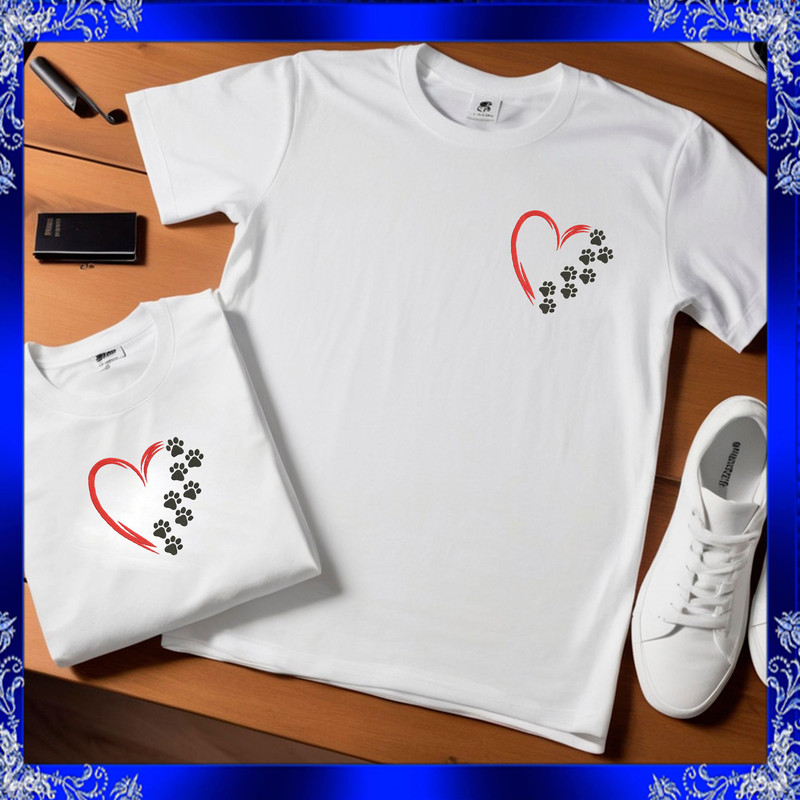 Heart Paw Machine Embroidery Design 5
