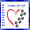 Heart Paw Machine Embroidery Design 0