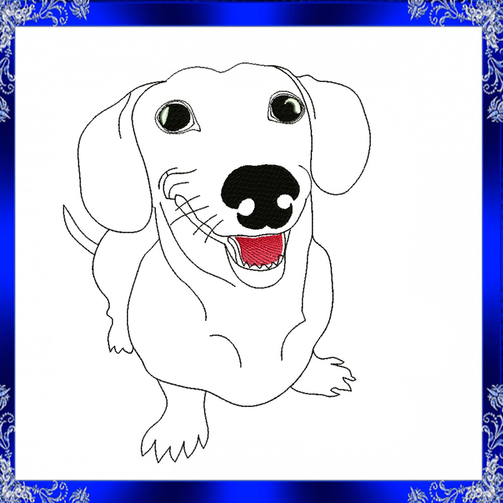 Dachshund Embroidery Design 606 1