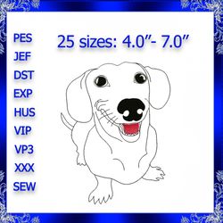 dachshund embroidery design 606