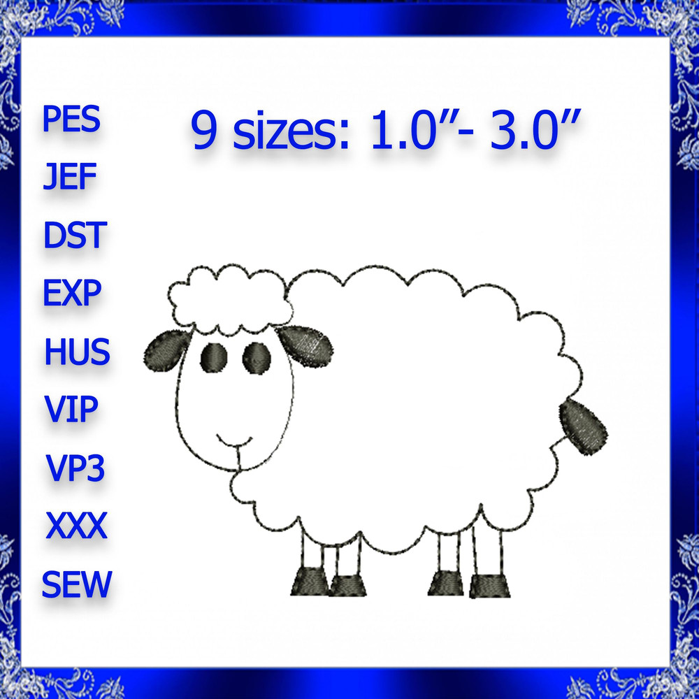 Sheep Farm Animal Feltie File Machine Embroidery Design 0