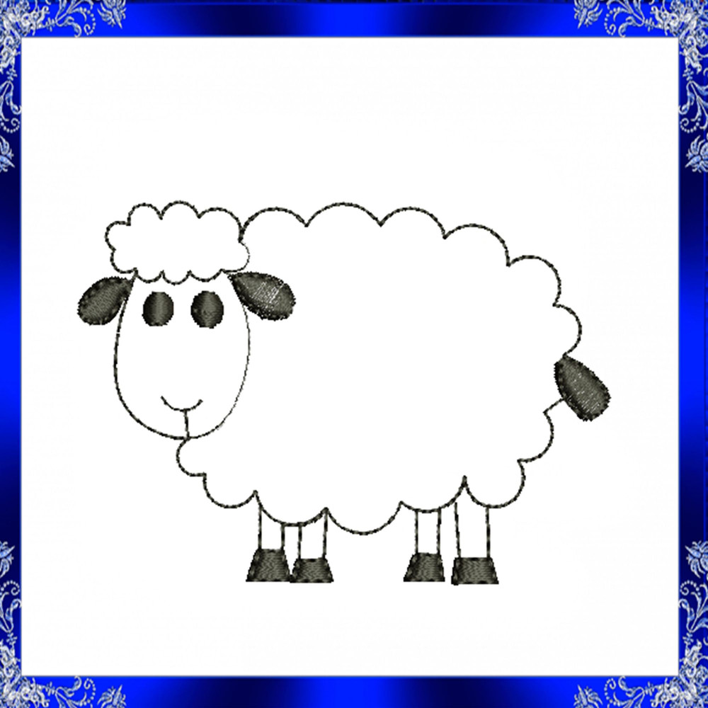 Sheep Farm Animal Feltie File Machine Embroidery Design 1