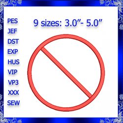 no sign applique design embroidery design prohibition sign embroidery design no symbol embroidery do not sign
