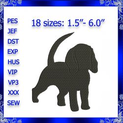 beagle embroidery design beagle silhouette machine embroidery small beagle embroidery mini beagle mini dog