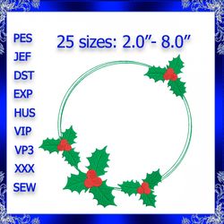 holly frame embroidery design holly frame embroidery holly berries frame embroidery holly leaves design christmas