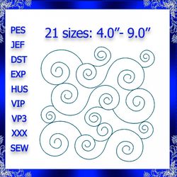quilting swirls quilt block embroidery designs trapunto embroidery file quilting swirls embroidery design quilting swirl