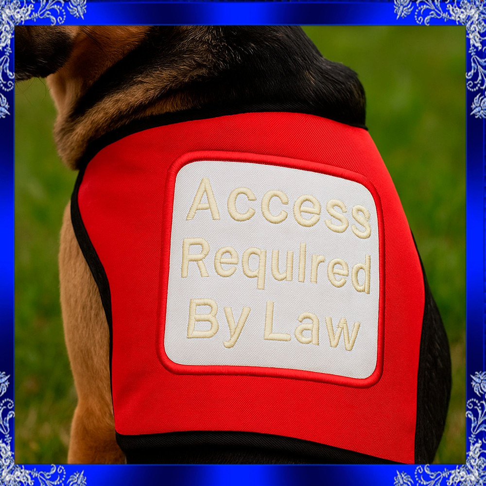 Access Required By Law Embroidery Service Dog Vest Patch Machine Embroidery Design ADA Compliance S 3