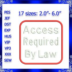 access required by law embroidery service dog vest patch machine embroidery design ada compliance sign embroidery design