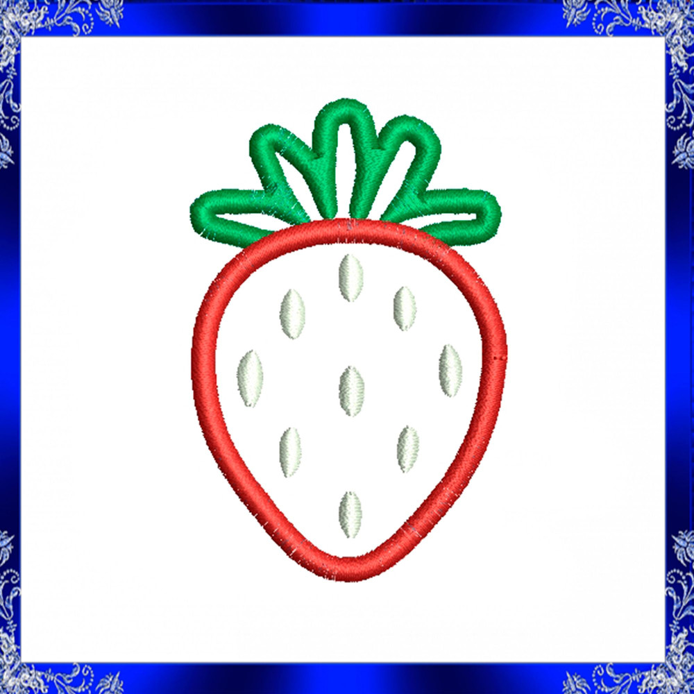 Strawberry Applique Embroidery Design Cute Fruit Machine Embroidery File Summer Berry Berry Machine 1