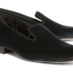 men's handmade black velvet loafer slippers shoes, black velvet leather shoes