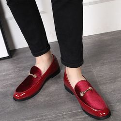Men's Handmade Burgundy Tassels loafers, Spring casual leather shoes