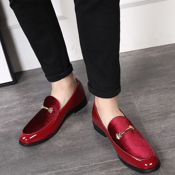 Men's Handmade  Burgundy Tassels loafers, Spring casual leather shoes.jpg