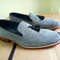 Men's Handmade  Tassels Loafer Gray Leather  Shoes Suede.jpg