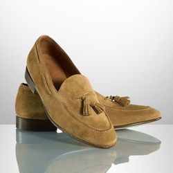 men's handmade beige suede classic dress loafers, men's tassels moccasins