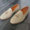 Men's Handmade Beige suede loafers,  casual shoes,.jpg