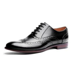 Men's Handmade Black formal Black dress leather shoes