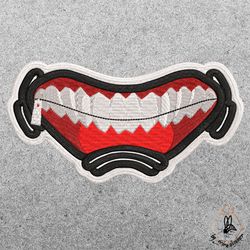 kaneki ken mask from tokyo ghoul, mask, anime, ghoul, tokyo ghoul, monster, face, smile, sign, symbol, covid-19, horror